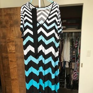 Ombré Chevron Maxi Dress